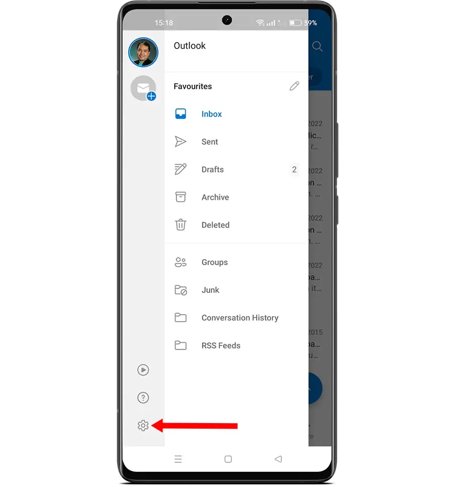 Outlook mobile app settings